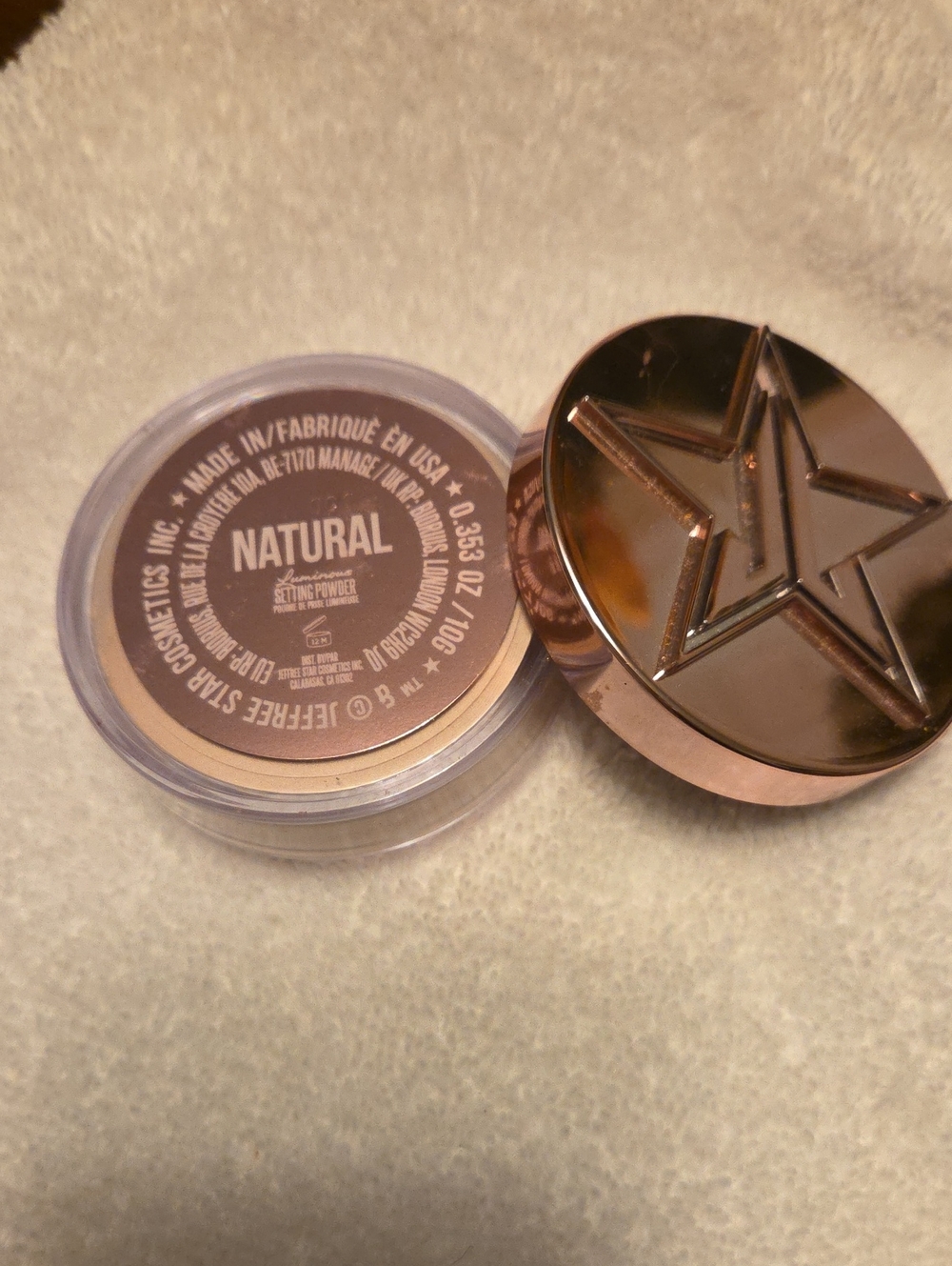 NWOB Jeffree StarSetting Powder In NATURAL with Rose Gold Star Lid NEW
